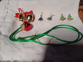 Christmas Jingle Bell And Christmas Tree Earring Ser