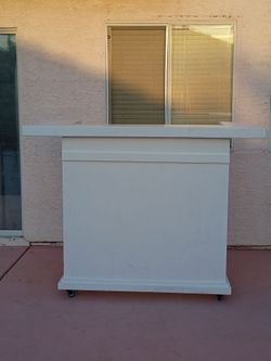 Mobile Bar Cart, Charcuterie Cart, top come off, sides fold in, shelf slides out. On wheels