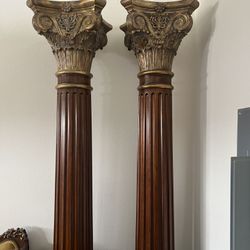 Hand carved Buried Rosewood Fluted Columns 