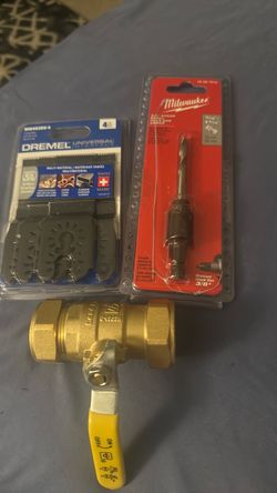 Dremel Blades, Milwaukee Hole Saw Arbor & Brass Ball Valve Bundle