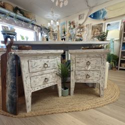 Set Of Two Coastal End Tables available at Do Over Decor in Jensen Beach 