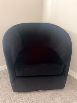 Black Velvet Barrel Accent Chair