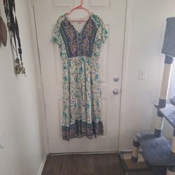 Mint Floral Dress