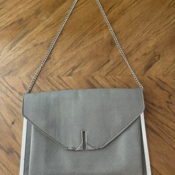Danielle Nicole Clutch with Silver Toned Trim and Chain Option - Excellent Condition 