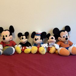 Mickey Mouse Stuffed Animals  Group Of 5