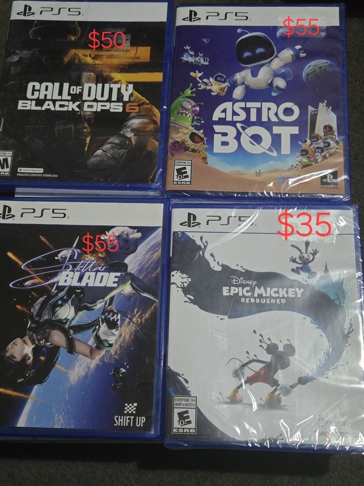brand new sealed ps5 games astro bot black ops epic mickey