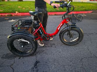 Fat tire 3 wheel foldable ebike