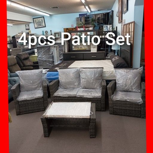 ✨ Patio Set 2 Chairs Loveseat And Coffee Table