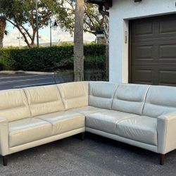 🛋️ Sectional Couch/Sofa - Real Leather - Gray - Delivery Available 🚛