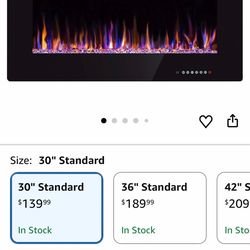 🔥 30” Wall-Mounted Electric Fireplace Insert – NEW (In Box)