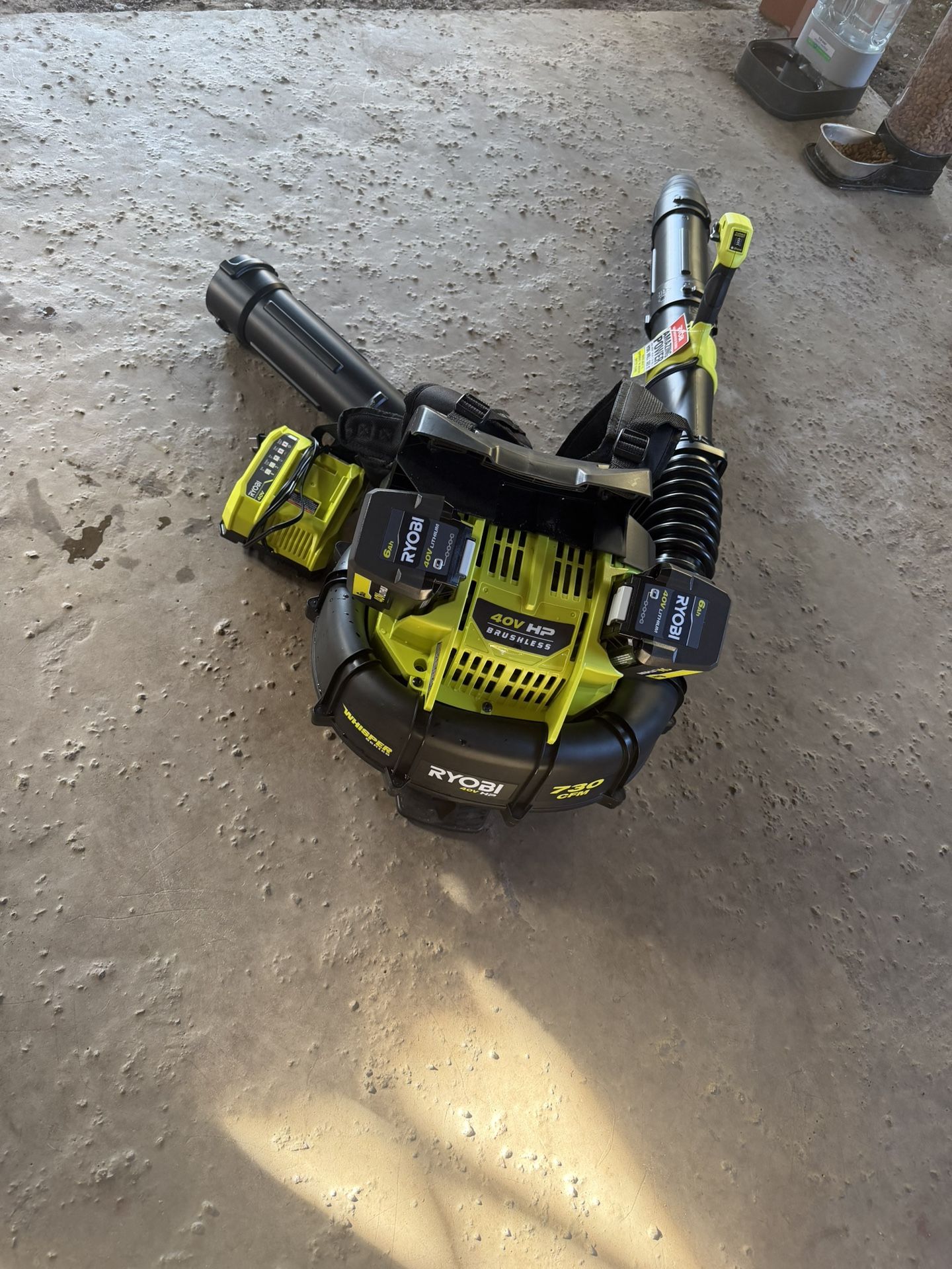 40V HP Brushless Whisper Series 165 MPH 730 CFM Cordless Battery Backpack Blower with (2) 6.0 Ah Batteries and Charger