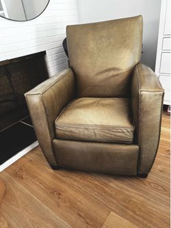 Comfy leather recliner chair from crate and barrel