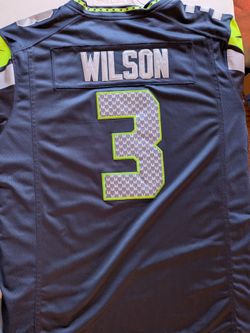 Old Russel Wilson Seahawks jersey.