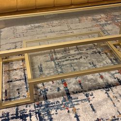 Gold glass coffee table