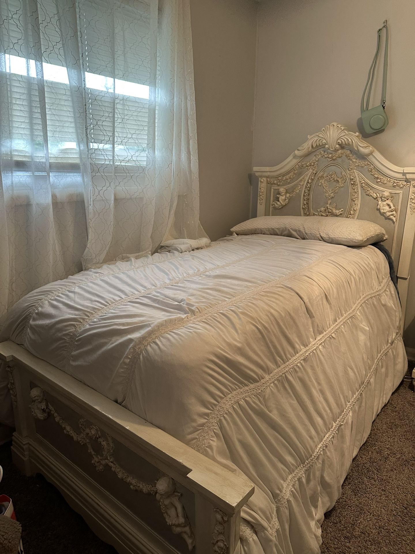 Bed And Matching Night stand With Mirror