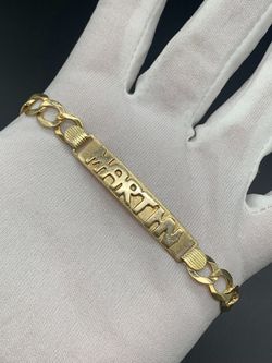 9" mens gold I.D bracelet #33647
