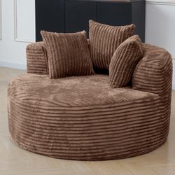 New Round Lazy Corduroy Couch.  50x50x26H.  Free Delivery!