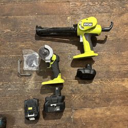 Ryobi Makita 18v: Cut Off Tool Grinder, Caulking Gun, Cordless, Battery Adapter 