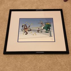 Tennis Anyone Bugs Bunny And Tasmanian Devil Sericel Tennis Artwork