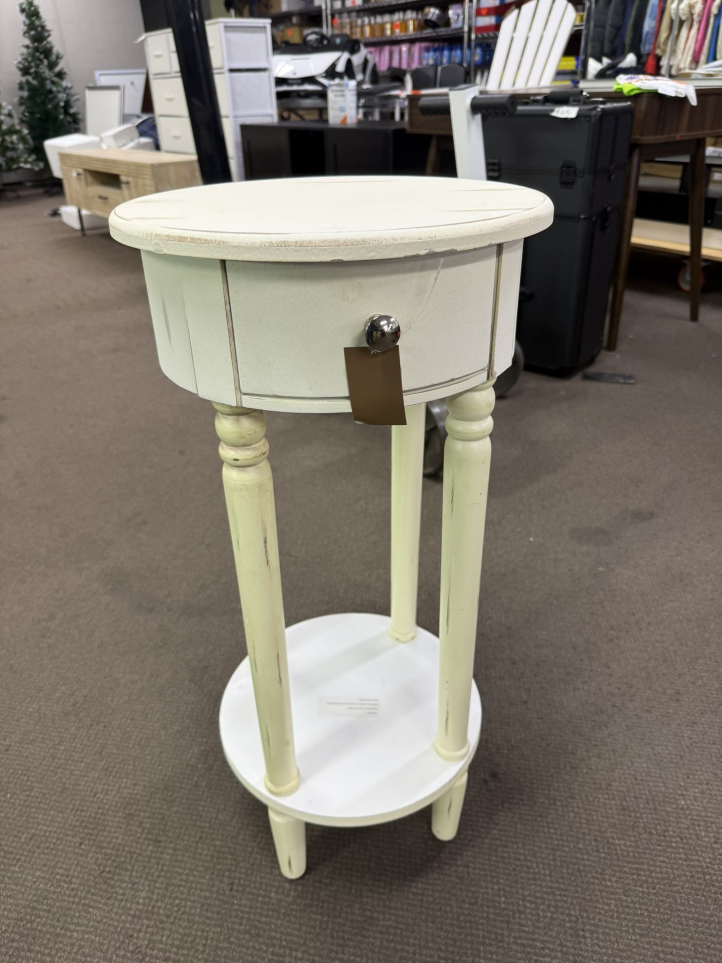 Tall End Table with Drawer,