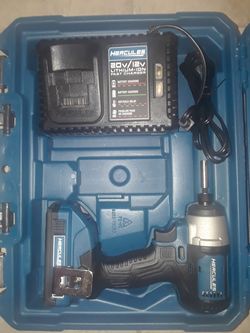 Hercules 20 volt impact driver kit with battery charger and hard shell case