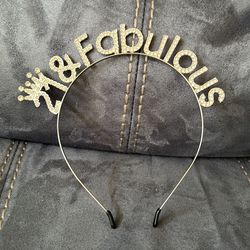 New 21 & Fabulous Birthday Party Rhinestone Crown Headband Hairband