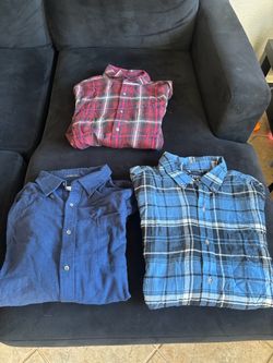 Lot of 3 Men's Button-Up Shirts LARGE