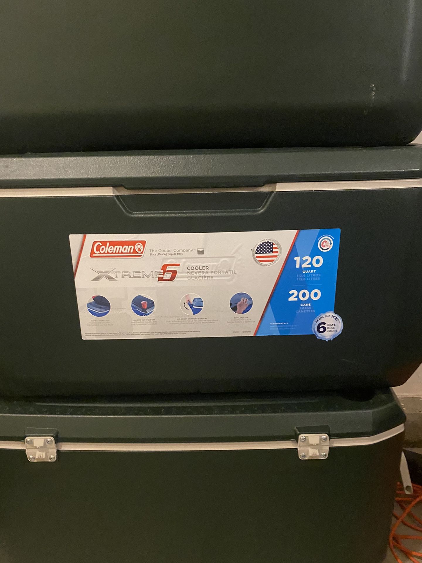 Coleman Xtreme 6 120 Quart 200 Cans Military Green Coolers