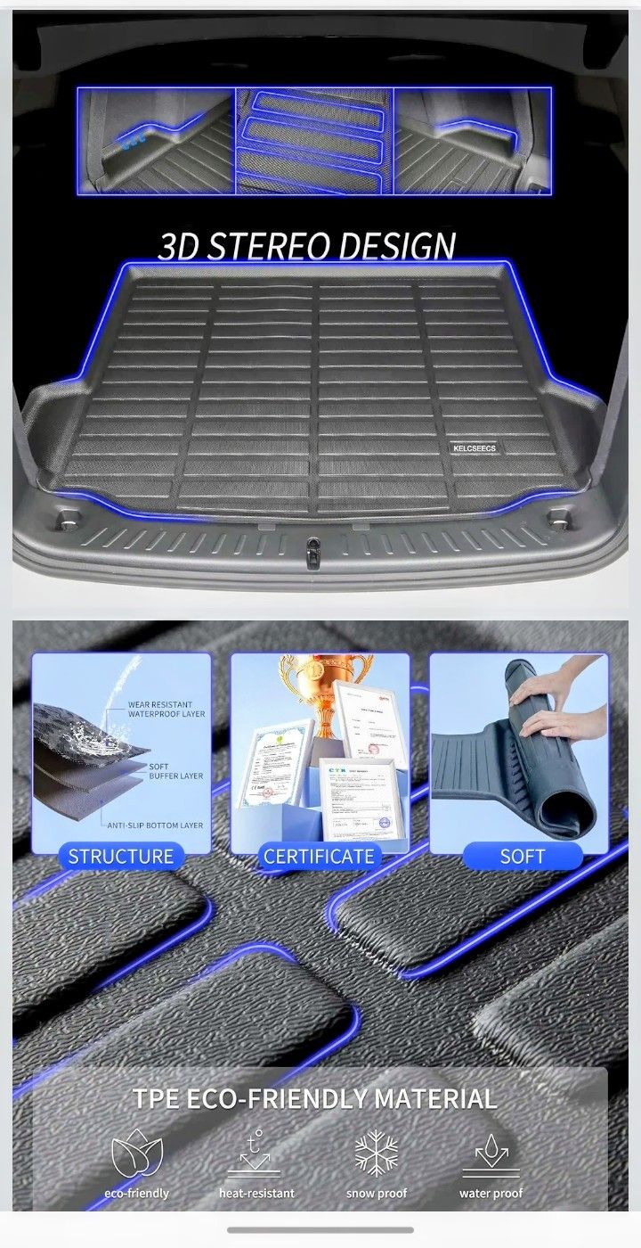 KELCSEECS® Floor Mats & Cargo Liner Custom for Hyundai Elantra 2017-2020