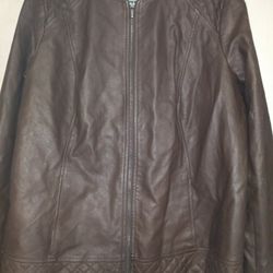 Womens D&Co Faux Leather Jacket Size Xl