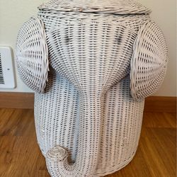 Elephant wicker laundry basket/ storage