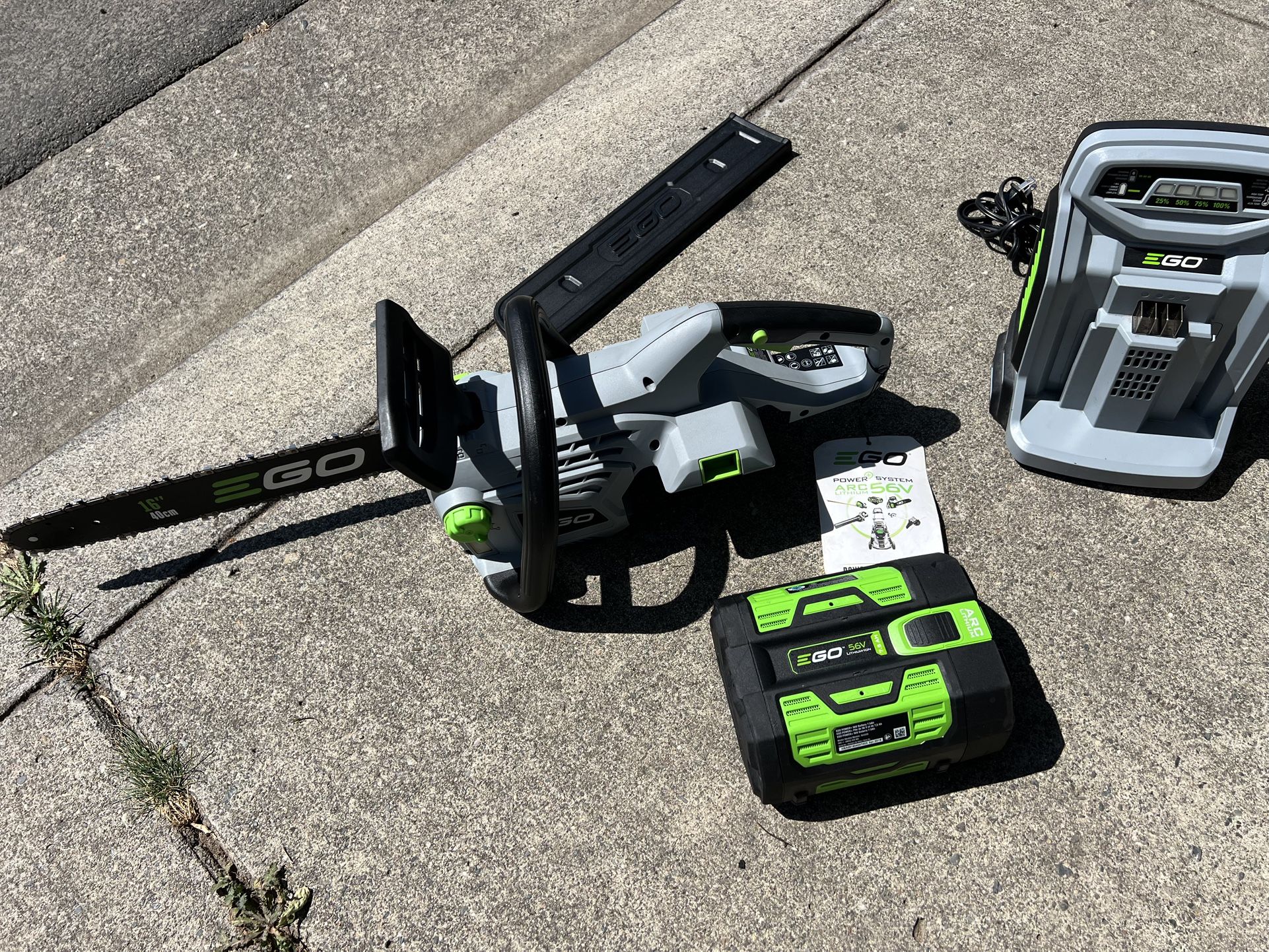 Ego 56v Chainsaw 16" Battery 7.5AH & Charger $300 Battery alone is $399 plus Tax