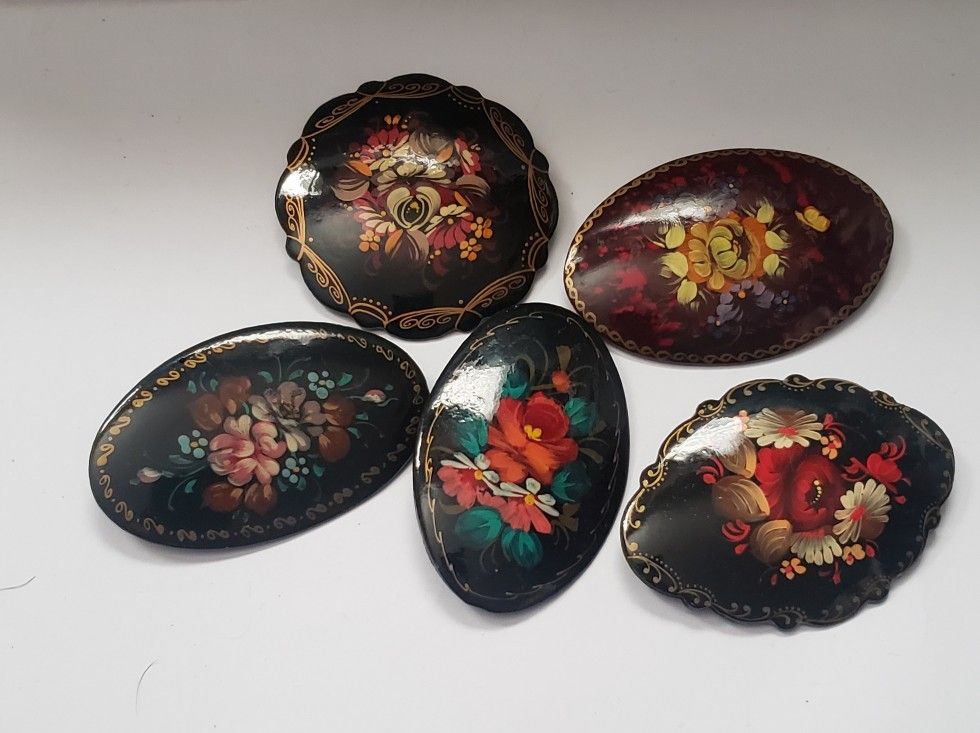 Hand Painted Brooches 