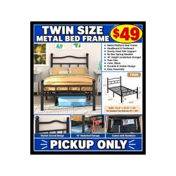 14” Twin Bed Frame with Headboard and Footboard Metal Bed Frame No Box Spring Needed, Solid and Stable, Noise Free, Easy Assembly Stable & Noise-Free