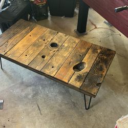 Custom Built And Stained Wooden Table