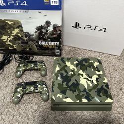 Ps4 Slim Call Of Duty Edition + 2 Controllers