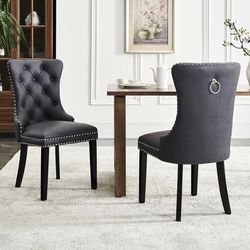 New Leather Dining Chairs( Black, Beige)