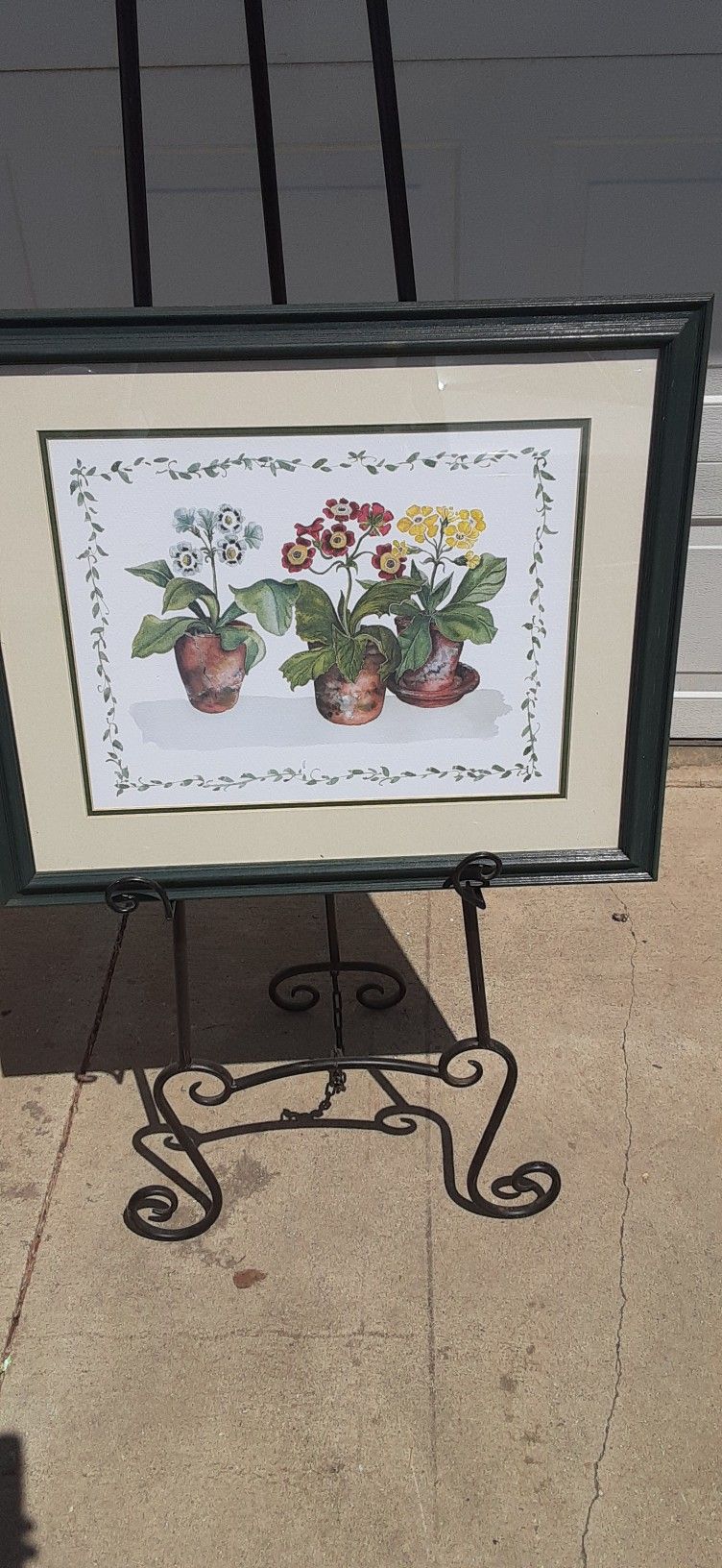 Large Framed Matted Unsigned Flowers Lithograph Print