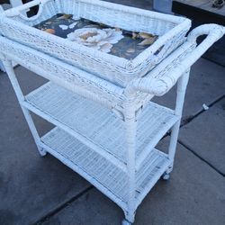 Wicker Serving Cart