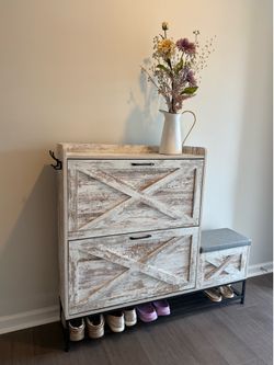 Shoe Storage Cabinet with Drawers