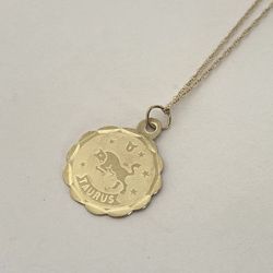 14k Taurus Pendant + Chain