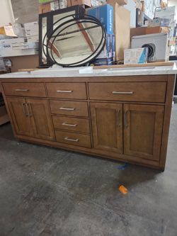 Beautiful 72"  Bathroom Vanity with Marble Top