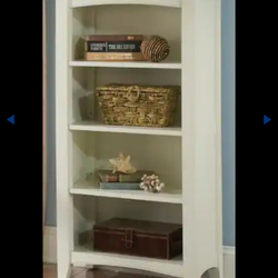 Alaterre Furniture Shaker Cottage 48 in. Tall Bookcase with Adjustable Shelves, Hardwood Ivory Bookshelf