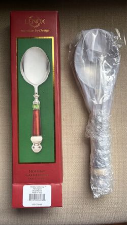 Lenox Holiday Gatherings Table Spoon - New In Box (SKU 782735) Festive Serving Spoon