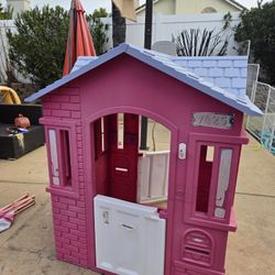 Kids Outdoor Pink Playhouse