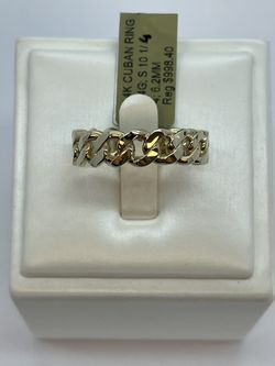 14K Gold Cuban Ring. New 