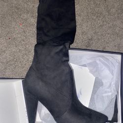Black Boots Knee High Size 8