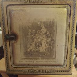 Antique Early 1900s Schepps Advertising Tin Cake Box