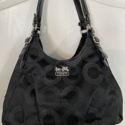 Vintage Beauty! Black Coach Hobo Bag With 3 Sections! 
