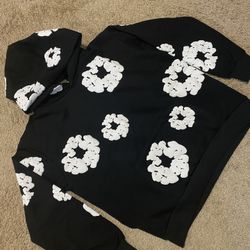 Denim Tears Hoodie Black And White Long Sleeve Men Size Medium To XL